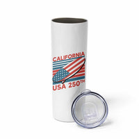 California USA 250th Anniversary Skinny Tumbler US Semiquincentennial Patriotic Surfboard Graphic - Wonder Print Shop