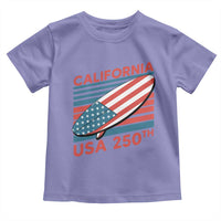 California USA 250th Anniversary Toddler T Shirt US Semiquincentennial Patriotic Surfboard Graphic - Wonder Print Shop