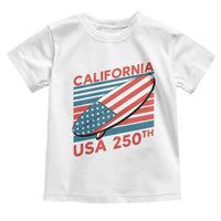 California USA 250th Anniversary Toddler T Shirt US Semiquincentennial Patriotic Surfboard Graphic - Wonder Print Shop