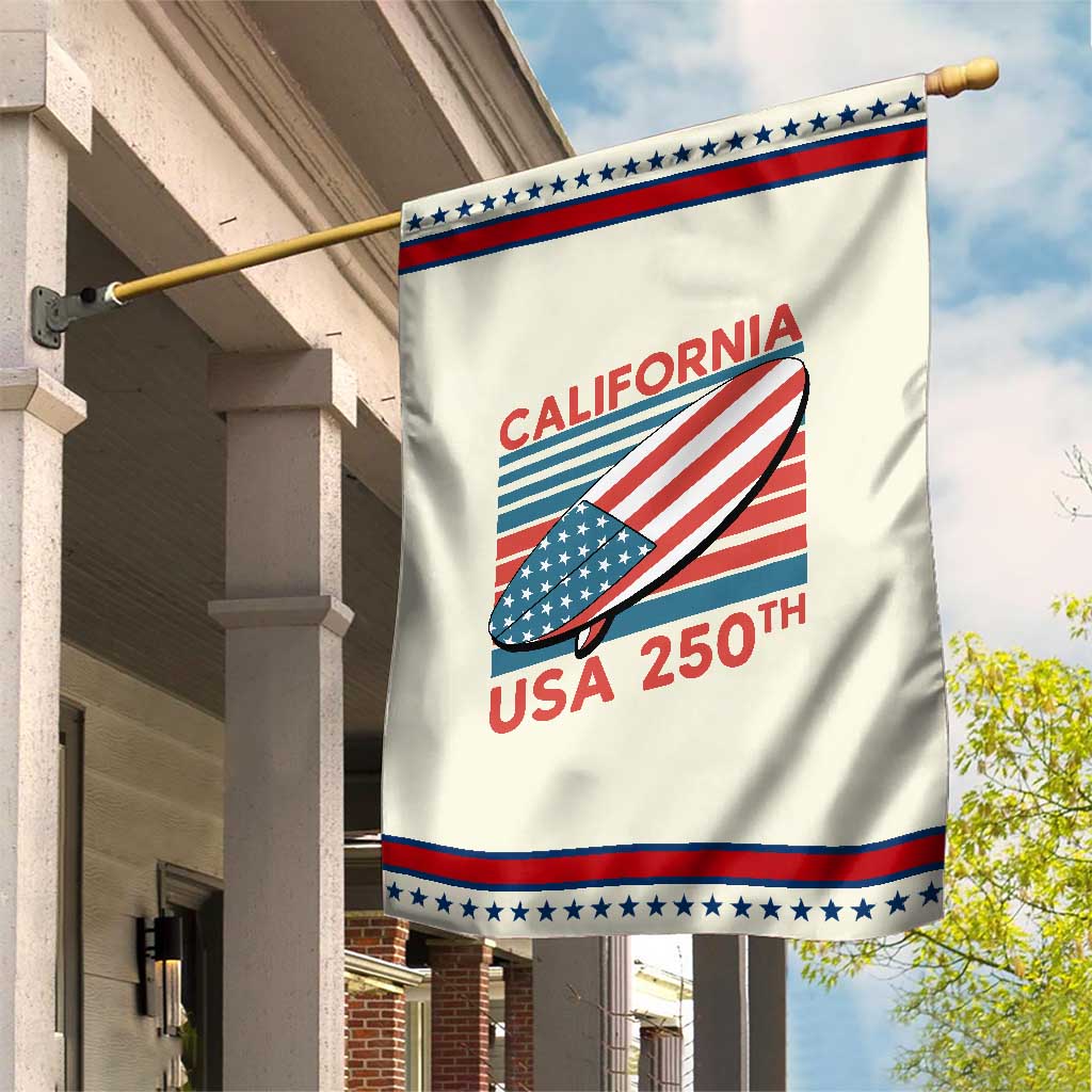 California USA 250th Anniversary Garden Flag US Semiquincentennial Patriotic Surfboard Graphic