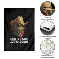 Cool Cowboy Cat 250 Years Garden Flag Funny Patriotic 1776 to 2026 US Semiquincentennial - Wonder Print Shop