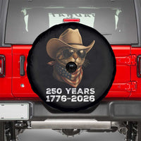 Cool Cowboy Cat 250 Years Spare Tire Cover Funny Patriotic 1776 to 2026 US Semiquincentennial - Wonder Print Shop