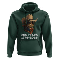 Cool Cowboy Cat 250 Years Hoodie Funny Patriotic 1776 to 2026 US Semiquincentennial - Wonder Print Shop