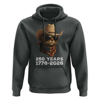 Cool Cowboy Cat 250 Years Hoodie Funny Patriotic 1776 to 2026 US Semiquincentennial - Wonder Print Shop
