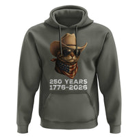 Cool Cowboy Cat 250 Years Hoodie Funny Patriotic 1776 to 2026 US Semiquincentennial - Wonder Print Shop
