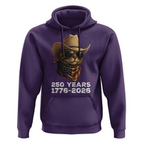 Cool Cowboy Cat 250 Years Hoodie Funny Patriotic 1776 to 2026 US Semiquincentennial - Wonder Print Shop
