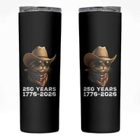 Cool Cowboy Cat 250 Years Skinny Tumbler Funny Patriotic 1776 to 2026 US Semiquincentennial - Wonder Print Shop