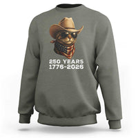 Cool Cowboy Cat 250 Years Sweatshirt Funny Patriotic 1776 to 2026 US Semiquincentennial - Wonder Print Shop