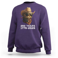 Cool Cowboy Cat 250 Years Sweatshirt Funny Patriotic 1776 to 2026 US Semiquincentennial - Wonder Print Shop