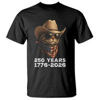 Cool Cowboy Cat 250 Years T Shirt Funny Patriotic 1776 to 2026 US Semiquincentennial - Wonder Print Shop