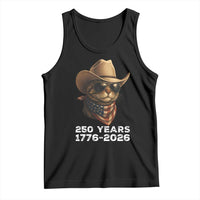 Cool Cowboy Cat 250 Years Tank Top Funny Patriotic 1776 to 2026 US Semiquincentennial - Wonder Print Shop