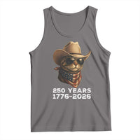 Cool Cowboy Cat 250 Years Tank Top Funny Patriotic 1776 to 2026 US Semiquincentennial - Wonder Print Shop