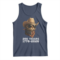 Cool Cowboy Cat 250 Years Tank Top Funny Patriotic 1776 to 2026 US Semiquincentennial - Wonder Print Shop