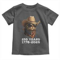 Cool Cowboy Cat 250 Years Toddler T Shirt Funny Patriotic 1776 to 2026 US Semiquincentennial - Wonder Print Shop