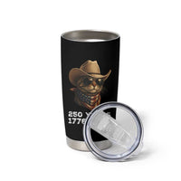 Cool Cowboy Cat 250 Years Tumbler Cup Funny Patriotic 1776 to 2026 US Semiquincentennial - Wonder Print Shop