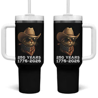 Cool Cowboy Cat 250 Years Tumbler With Handle Funny Patriotic 1776 to 2026 US Semiquincentennial - Wonder Print Shop