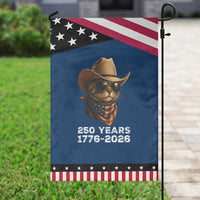 Cool Cowboy Cat 250 Years Garden Flag Funny Patriotic 1776 to 2026 US Semiquincentennial