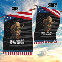 Cool Cowboy Cat 250 Years Garden Flag Funny Patriotic 1776 to 2026 US Semiquincentennial