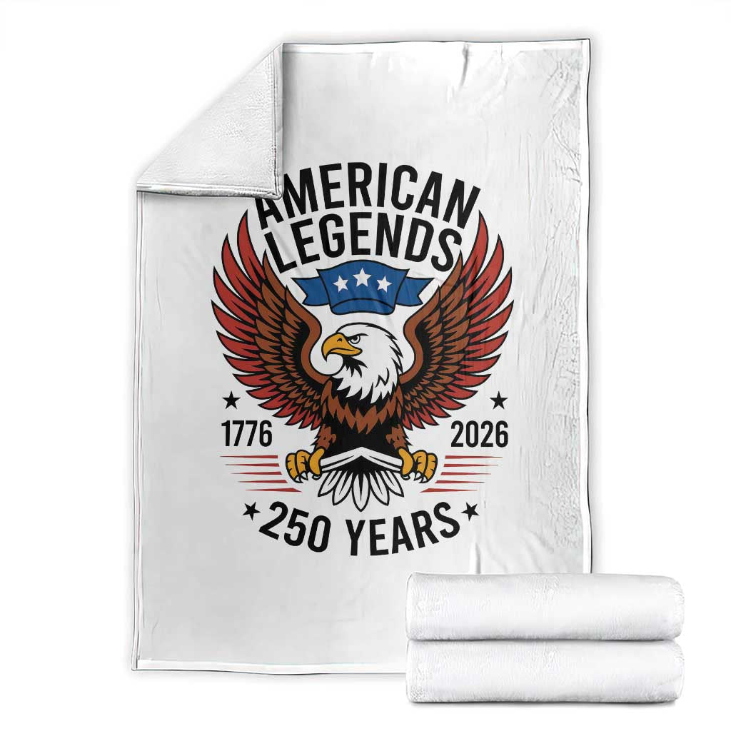 American Legends Eagle Throw Blanket 250 Years Patriotic Heritage 1776 to 2026 Semiquincentennial - Wonder Print Shop