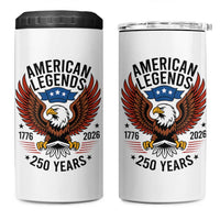 American Legends Eagle 4 in 1 Can Cooler Tumbler 250 Years Patriotic Heritage 1776 to 2026 Semiquincentennial - Wonder Print Shop
