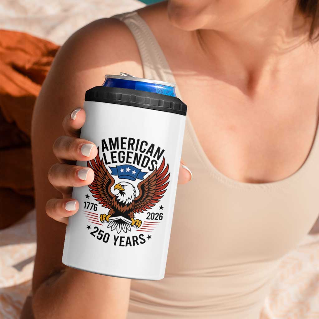American Legends Eagle 4 in 1 Can Cooler Tumbler 250 Years Patriotic Heritage 1776 to 2026 Semiquincentennial - Wonder Print Shop