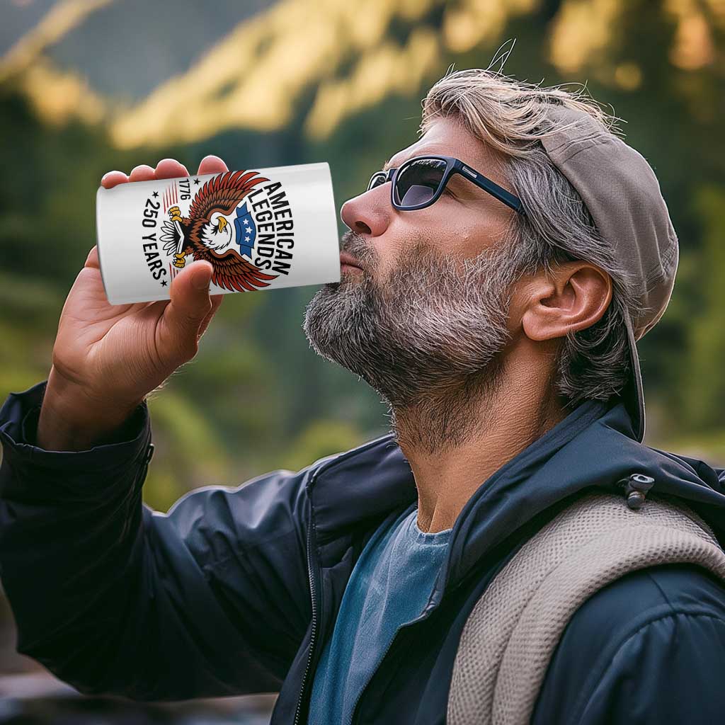 American Legends Eagle 4 in 1 Can Cooler Tumbler 250 Years Patriotic Heritage 1776 to 2026 Semiquincentennial - Wonder Print Shop