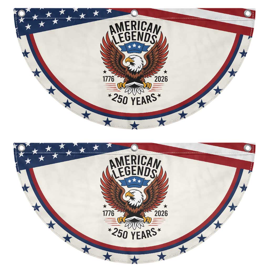 American Legends Bald Eagle Patriotic Fan Flag 250 Years Heritage 1776 to 2026 Semiquincentennial