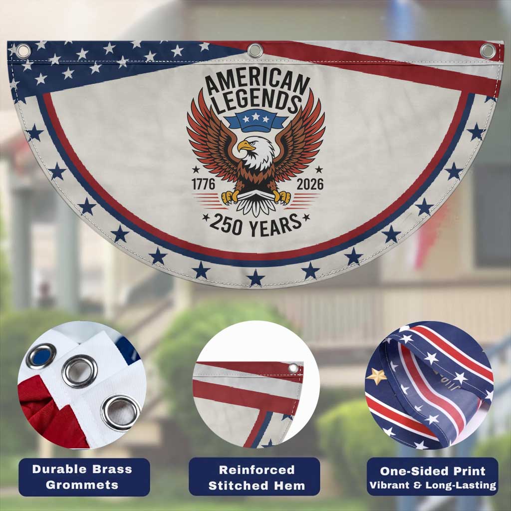 American Legends Bald Eagle Patriotic Fan Flag 250 Years Heritage 1776 to 2026 Semiquincentennial
