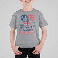 250 Years of American Compassion T Shirt For Kid Patriotic Medical Worker - Wonder Print Shop