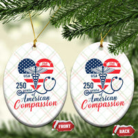250 Years of American Compassion Ceramic Ornament Patriotic Medical Worker - Wonder Print Shop