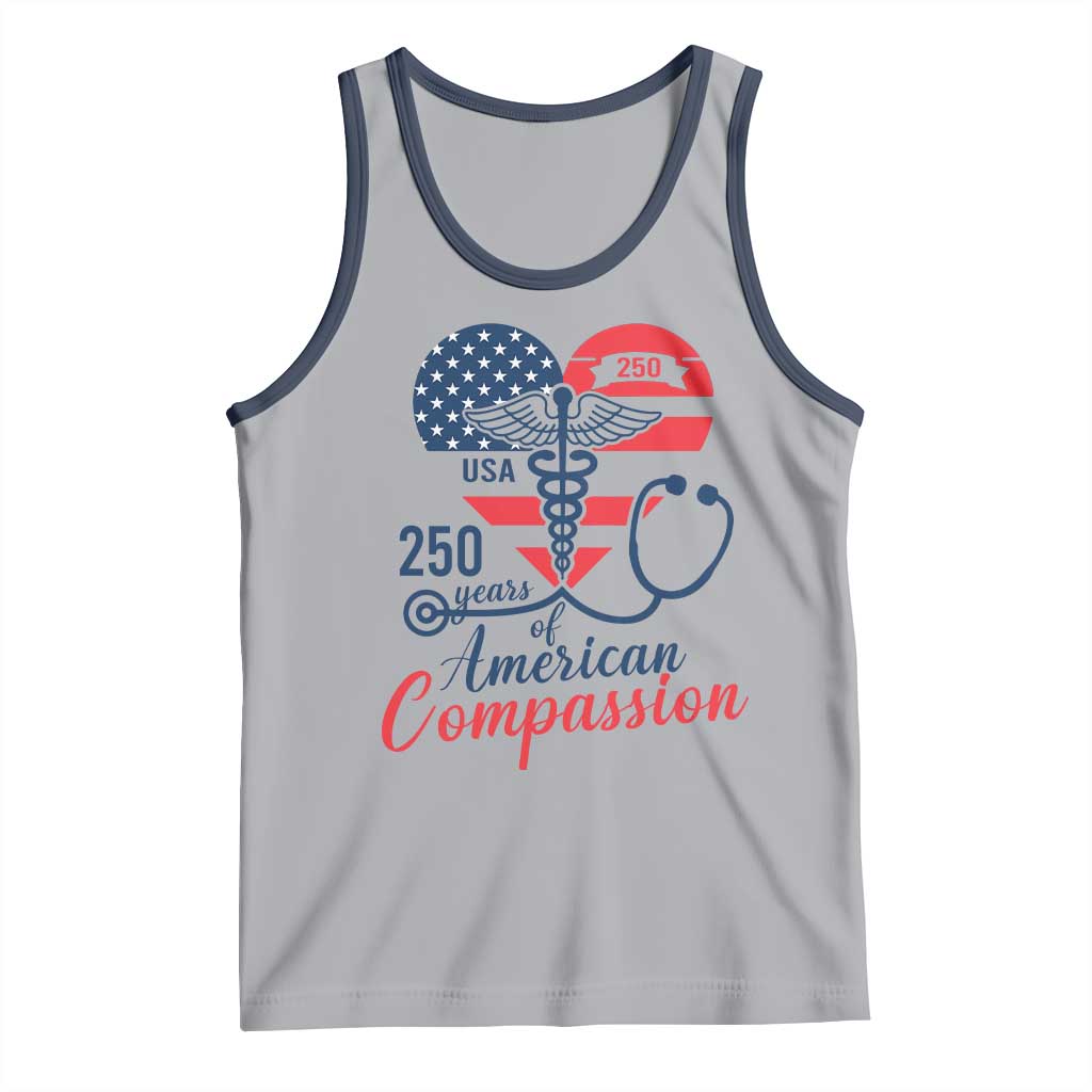 250 Years of American Compassion Tank Top Patriotic Medical Worker - Wonder Print Shop