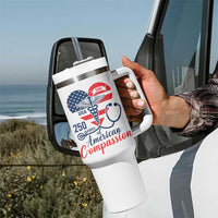 250 Years of American Compassion Tumbler With Handle Patriotic Medical Worker - Wonder Print Shop