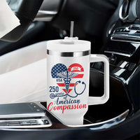 250 Years of American Compassion Tumbler With Handle Patriotic Medical Worker - Wonder Print Shop