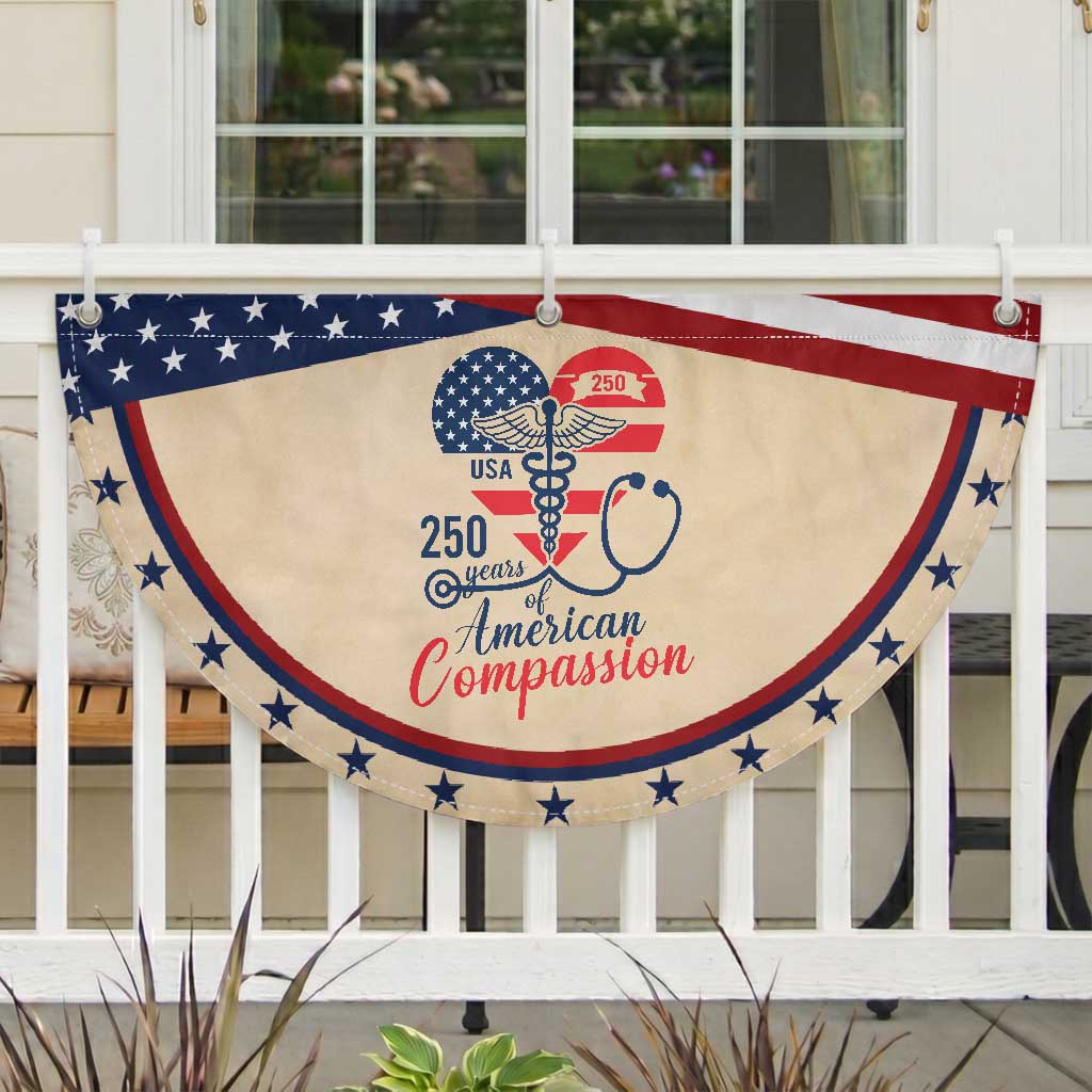 USA 250 Years of Compassion Patriotic Fan Flag Medical Worker