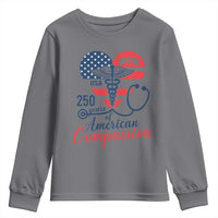 250 Years of American Compassion Youth Sweatshirt Patriotic Medical Worker - Wonder Print Shop