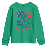 250 Years of American Compassion Youth Sweatshirt Patriotic Medical Worker - Wonder Print Shop
