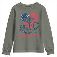 250 Years of American Compassion Youth Sweatshirt Patriotic Medical Worker - Wonder Print Shop