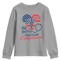 250 Years of American Compassion Youth Sweatshirt Patriotic Medical Worker - Wonder Print Shop