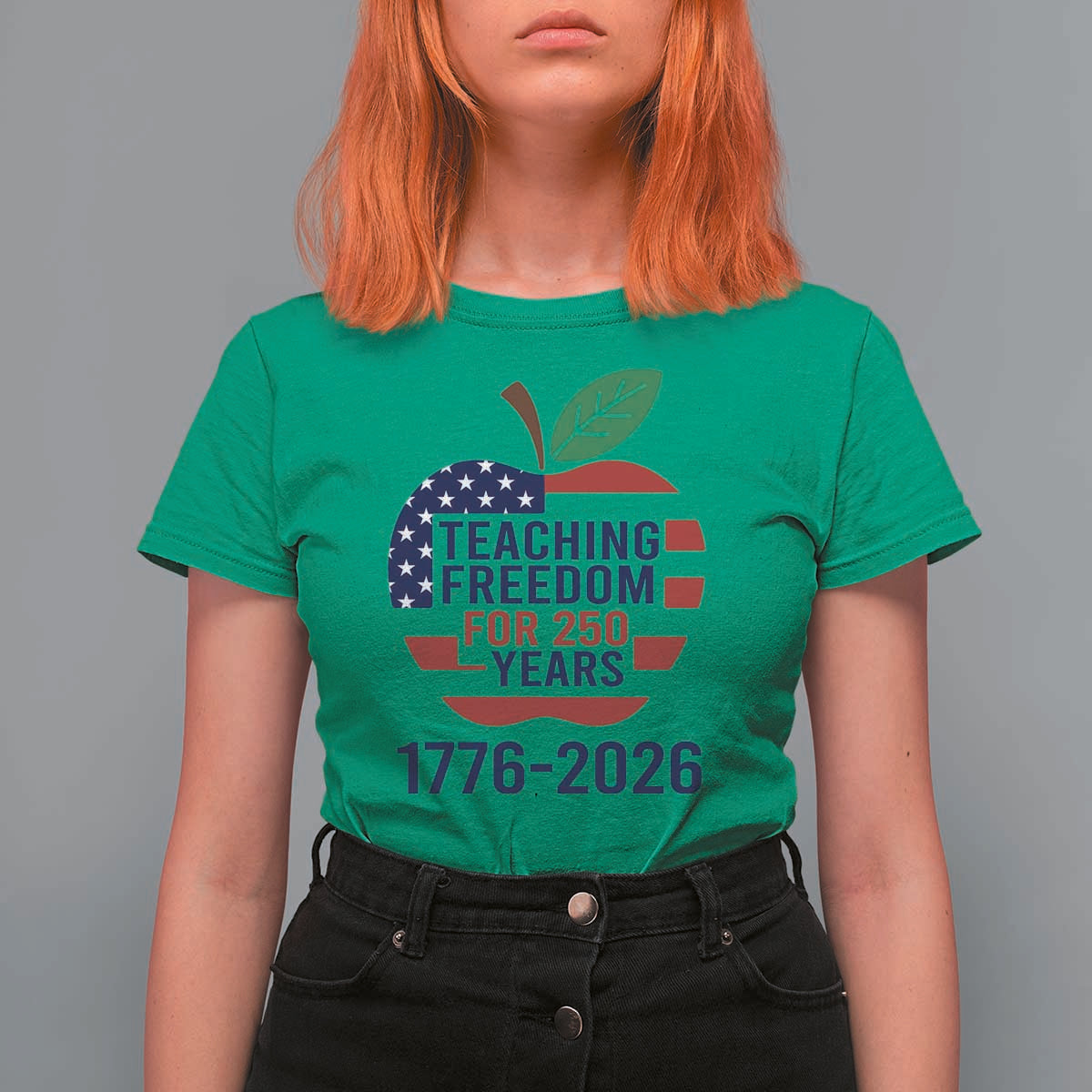 Teaching Freedom for 250 Years T Shirt For Women Patriotic Teacher Tee 1776 to 2026 Semiquincentennial - Wonder Print Shop