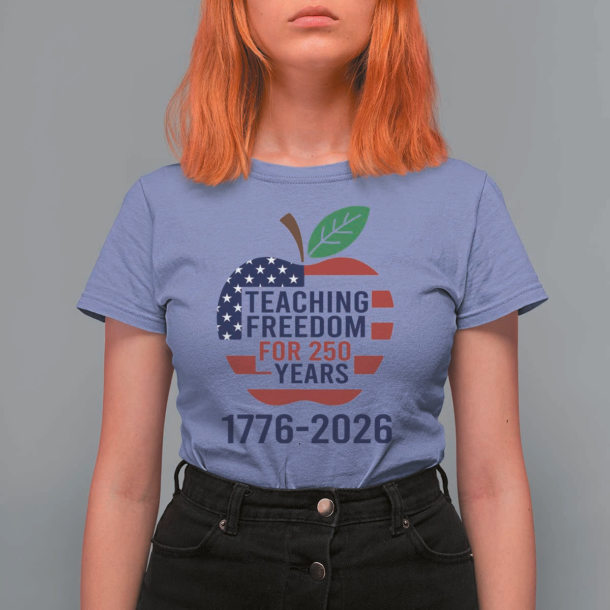 Teaching Freedom for 250 Years T Shirt For Women Patriotic Teacher Tee 1776 to 2026 Semiquincentennial - Wonder Print Shop