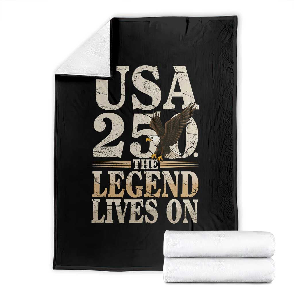 USA 250 The Legend Lives On Throw Blanket Patriotic Eagle for Semiquincentennial 2026 - Wonder Print Shop