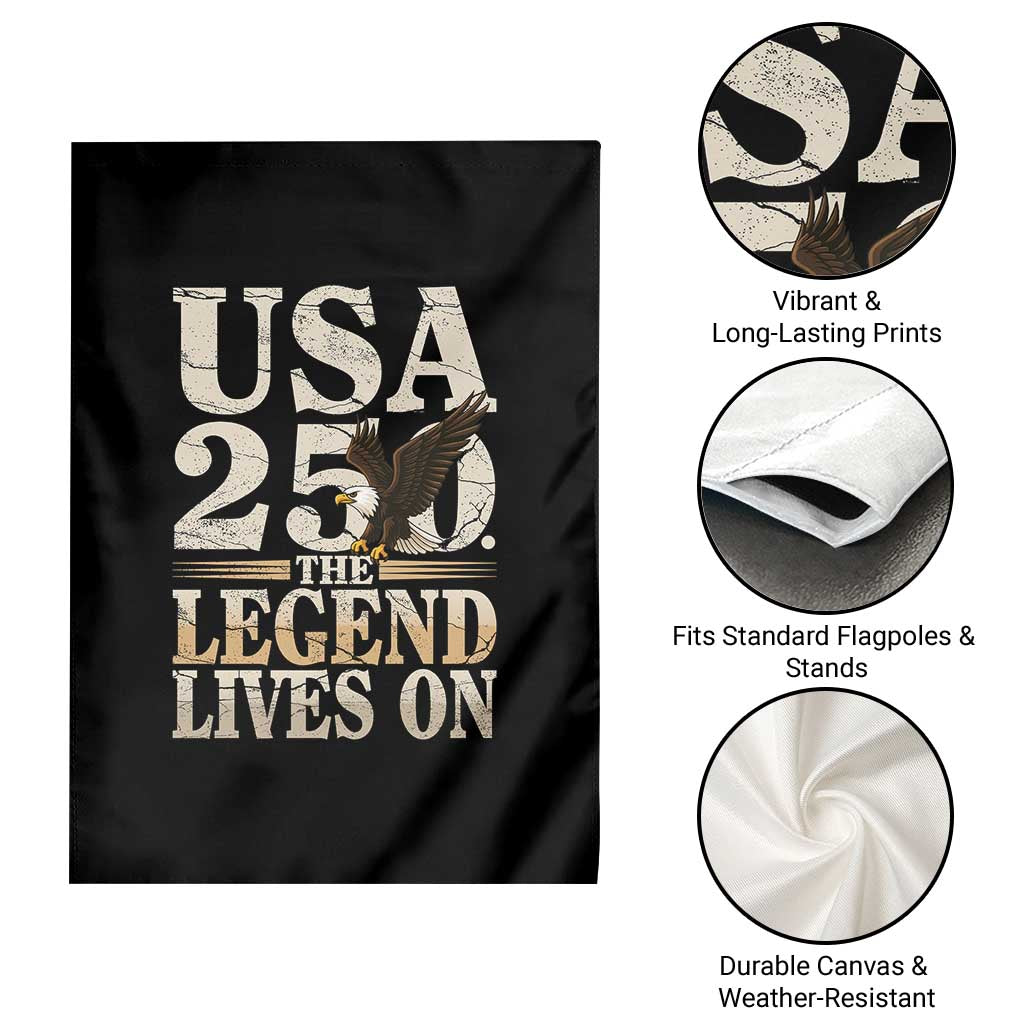 USA 250 The Legend Lives On Garden Flag Patriotic Eagle for Semiquincentennial 2026 - Wonder Print Shop