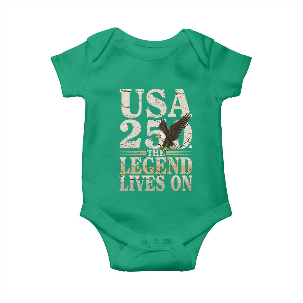USA 250 The Legend Lives On Baby Onesie Patriotic Eagle for Semiquincentennial 2026 - Wonder Print Shop