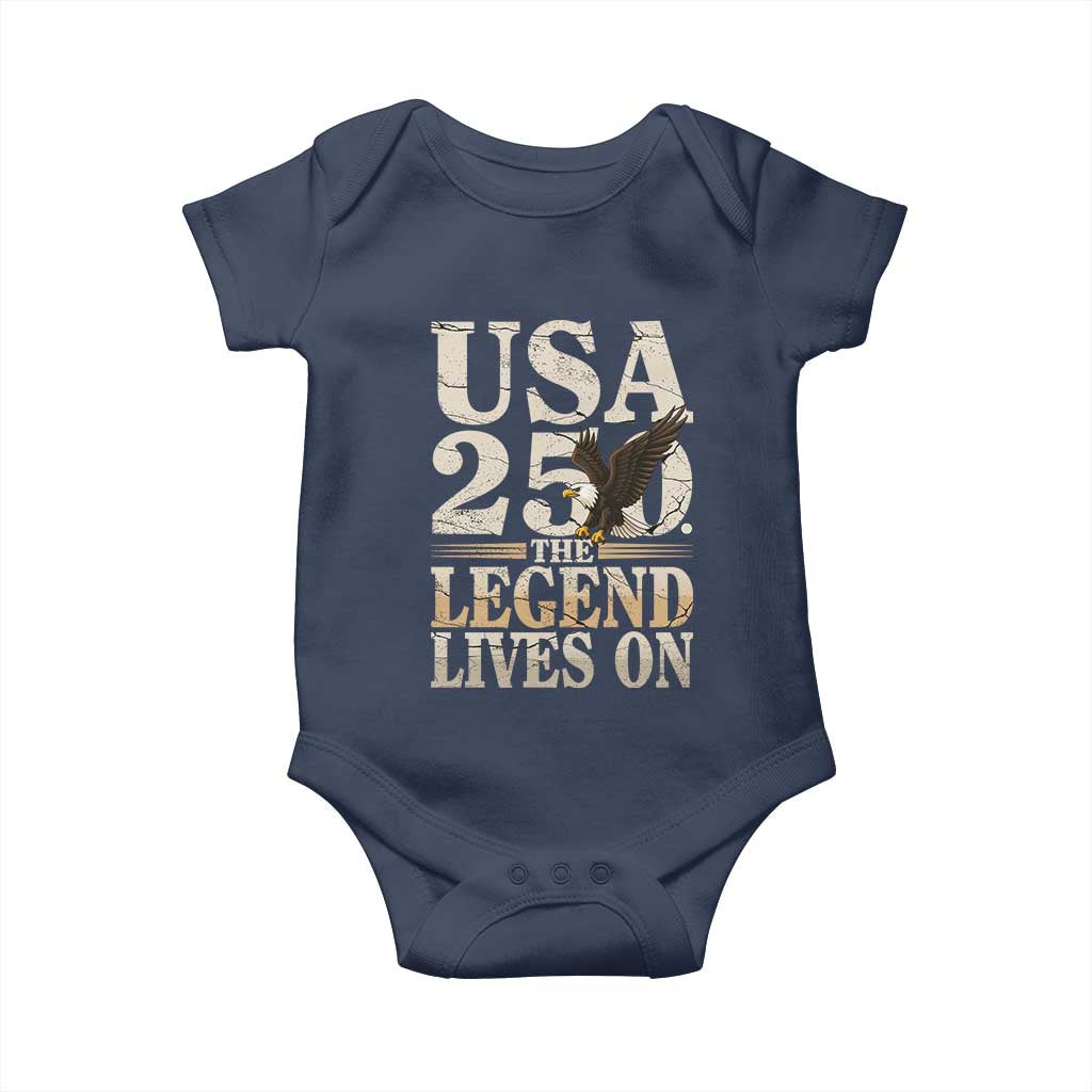 USA 250 The Legend Lives On Baby Onesie Patriotic Eagle for Semiquincentennial 2026 - Wonder Print Shop