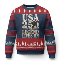 USA 250 The Legend Lives On Ugly Christmas Sweater Patriotic Eagle for Semiquincentennial 2026 - Wonder Print Shop