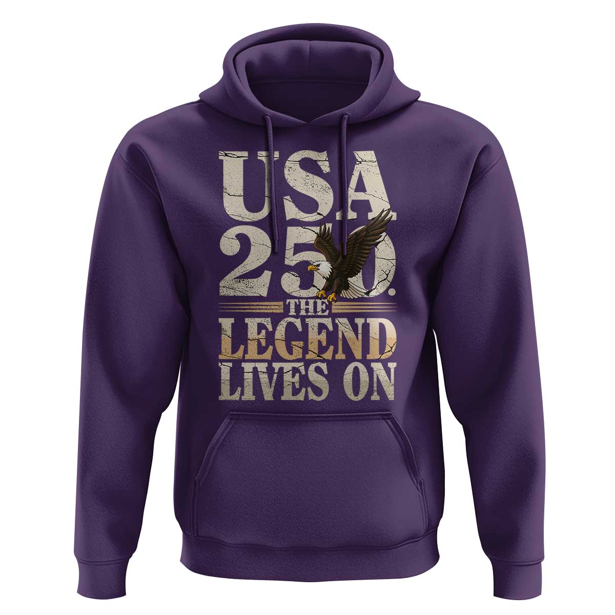 USA 250 The Legend Lives On Hoodie Patriotic Eagle for Semiquincentennial 2026 - Wonder Print Shop