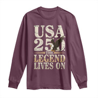 USA 250 The Legend Lives On Long Sleeve Shirt Patriotic Eagle for Semiquincentennial 2026 - Wonder Print Shop