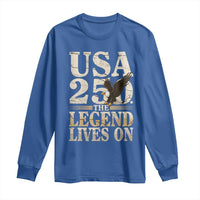 USA 250 The Legend Lives On Long Sleeve Shirt Patriotic Eagle for Semiquincentennial 2026 - Wonder Print Shop