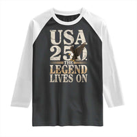 USA 250 The Legend Lives On Raglan Shirt Patriotic Eagle for Semiquincentennial 2026 - Wonder Print Shop