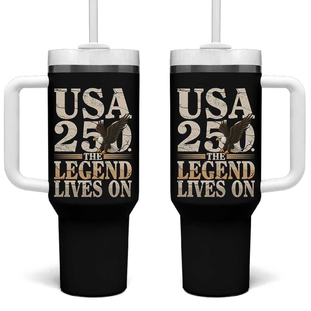 USA 250 The Legend Lives On Tumbler With Handle Patriotic Eagle for Semiquincentennial 2026 - Wonder Print Shop